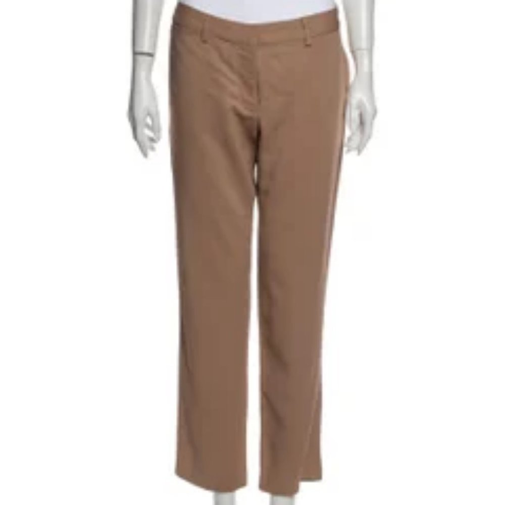 Yigal Azrouël Straight Leg Pants Tan Mid-Rise Size L #568